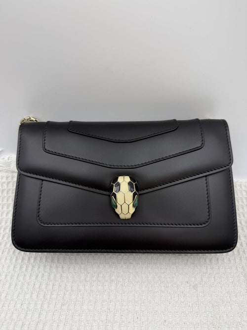 Bvlgari Serpenti Forever - Black Leather front view