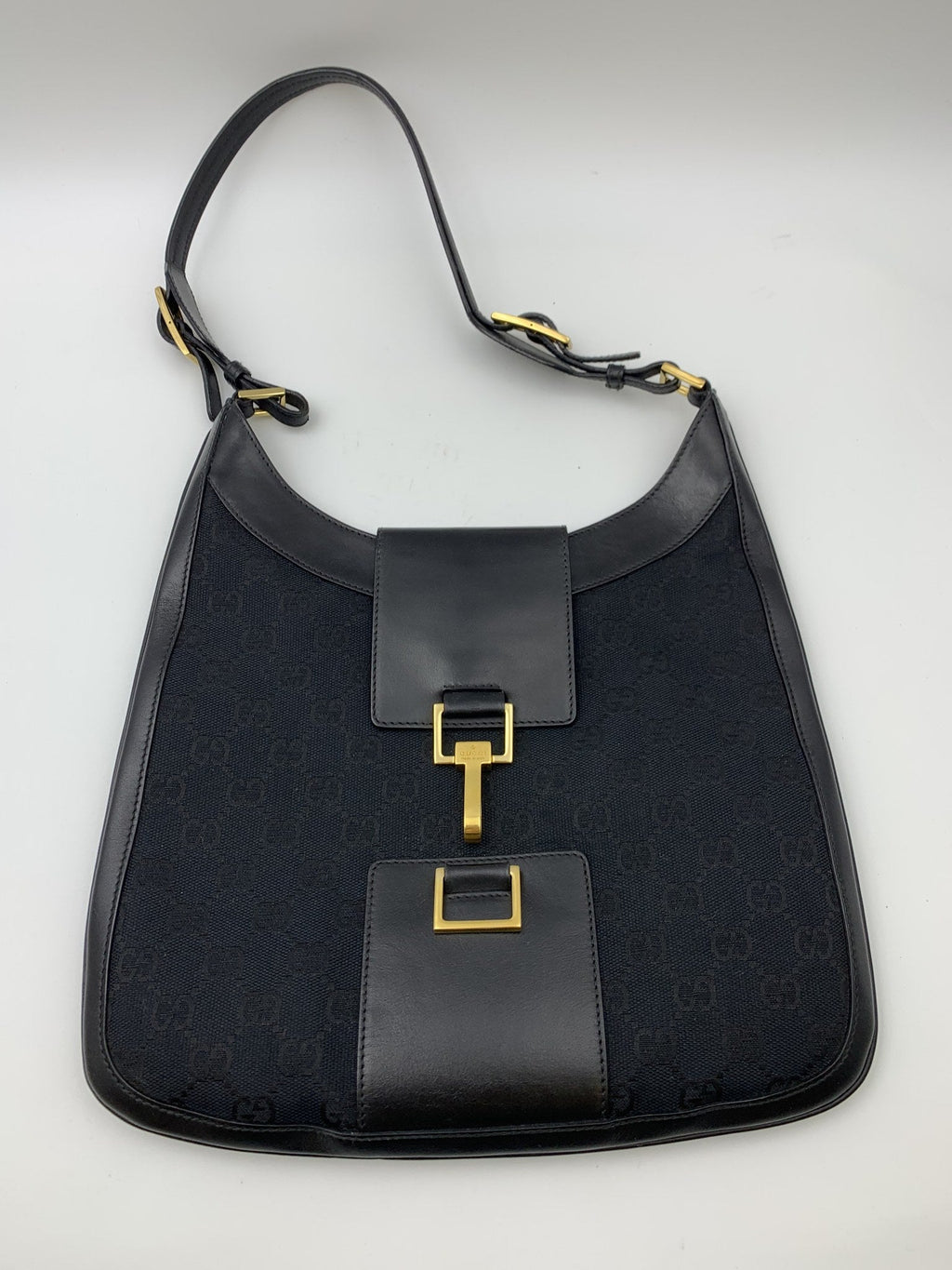 Gucci Black Jackie GG Canvas Hobo Shoulder Bag - view 1