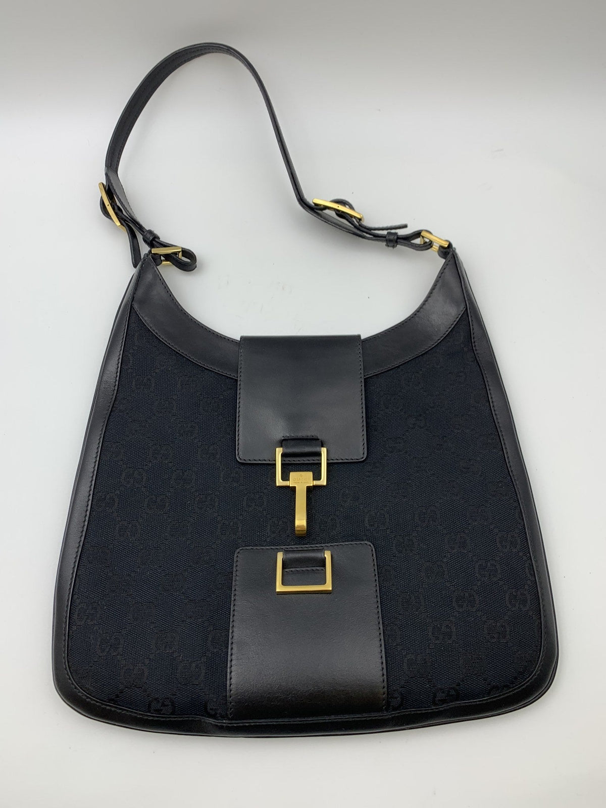 Gucci Black Jackie GG Canvas Hobo Shoulder Bag - view 1