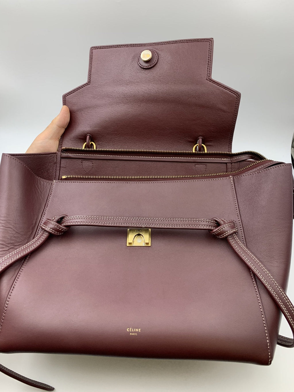 Celine Maroon Leather Belt Bag Top Handle - view 2