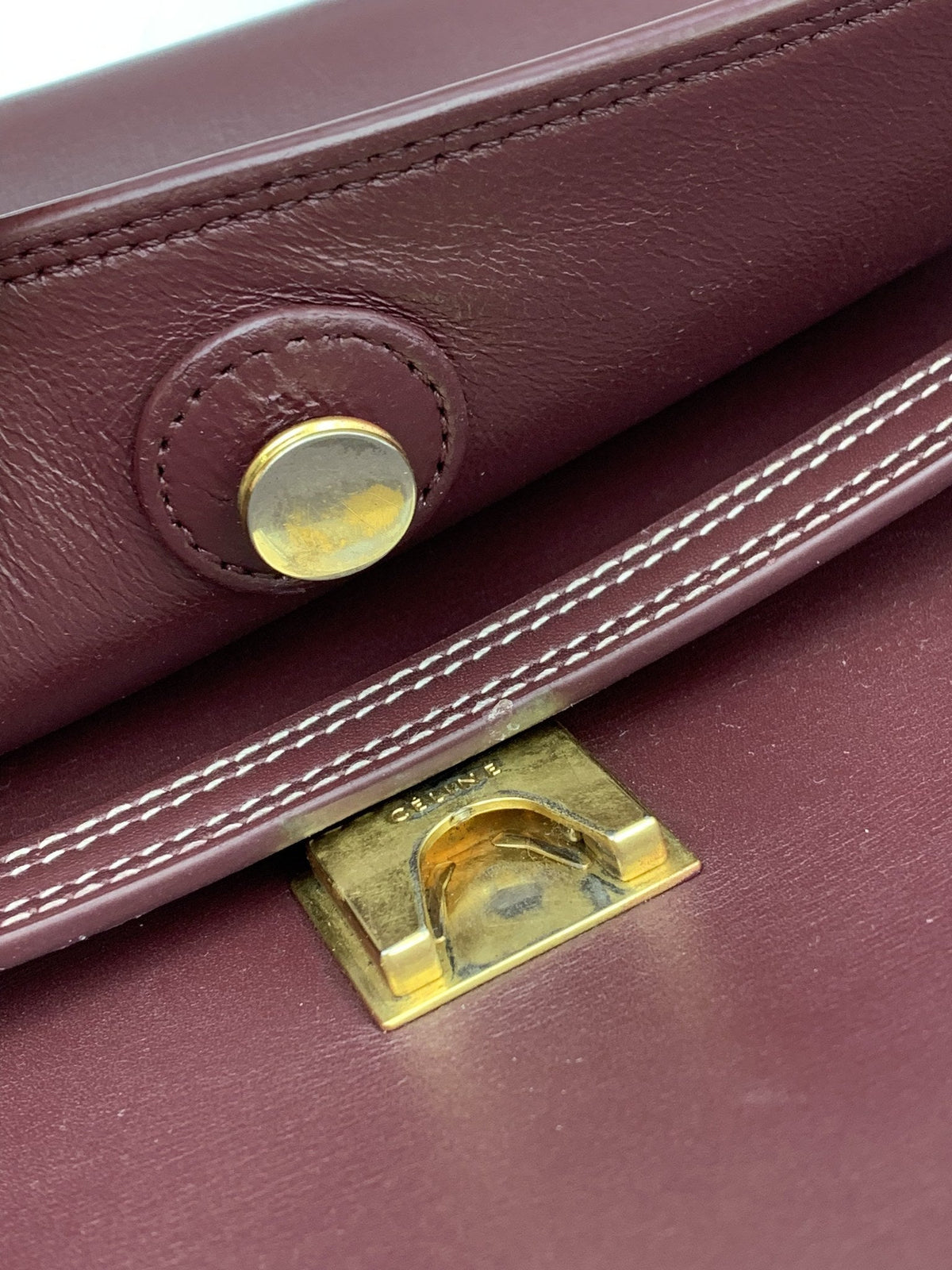 Celine Maroon Leather Belt Bag Top Handle - view 3