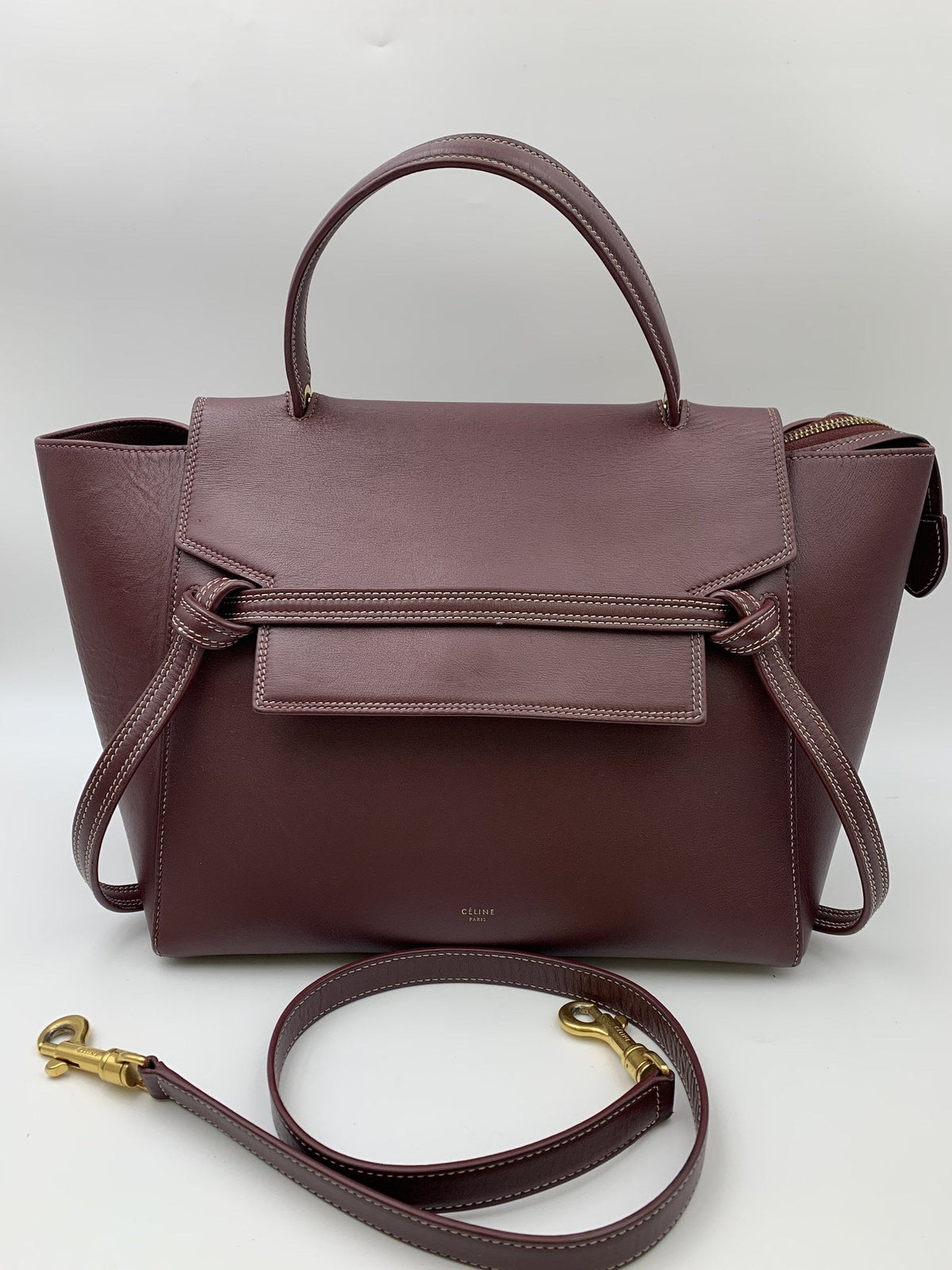 Celine Maroon Leather Belt Bag Top Handle - view 4