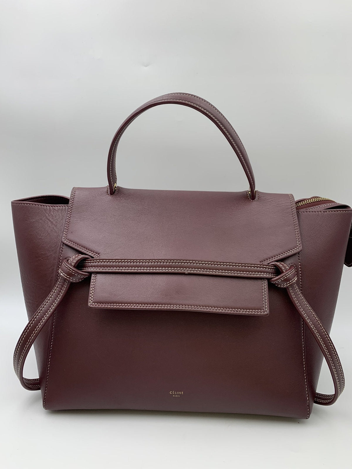 Celine Maroon Leather Belt Bag Top Handle - view 5