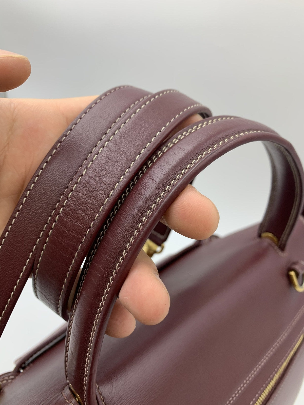 Celine Maroon Leather Belt Bag Top Handle - view 7