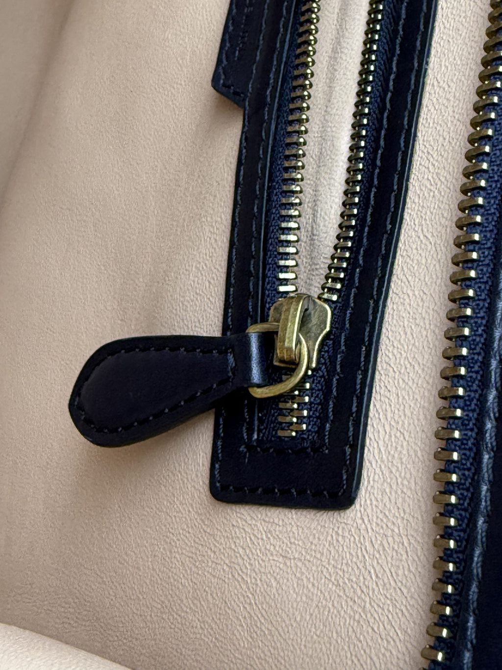 Celine Mini Luggage Tote - Navy and Black Leather detail view 8
