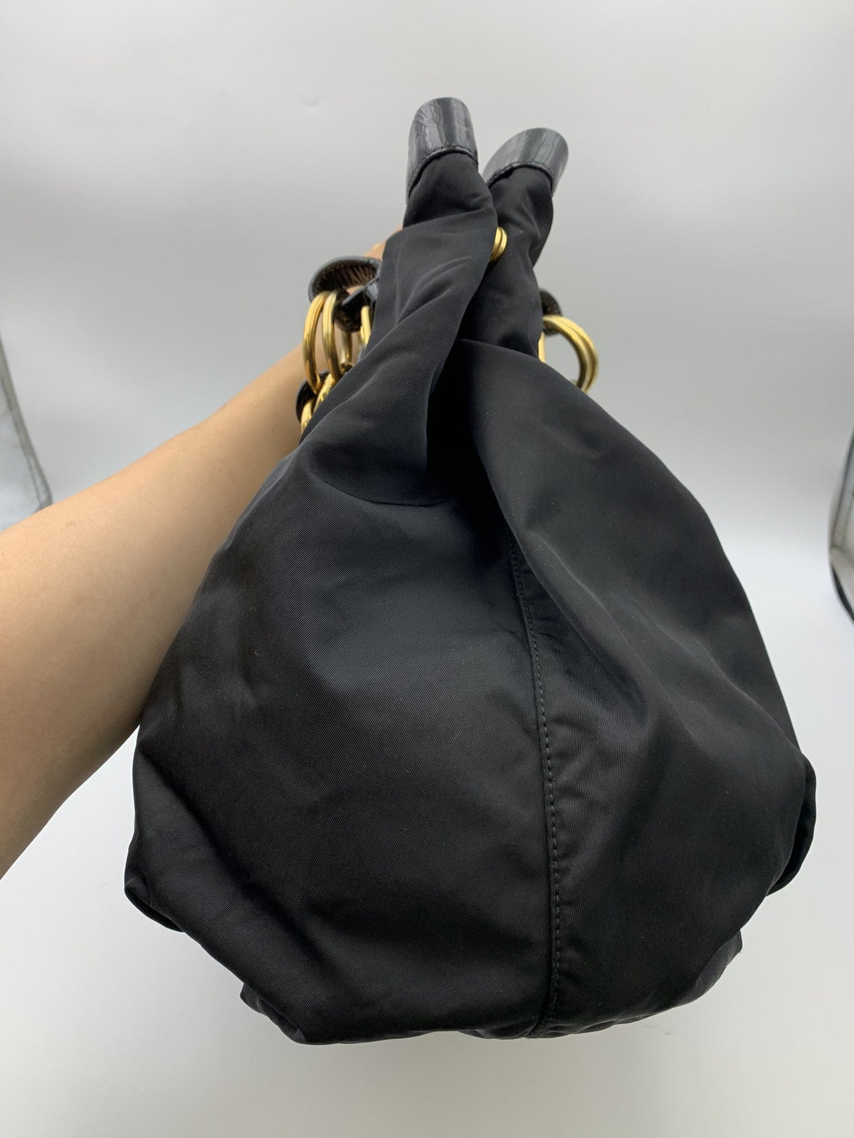 Prada Black Nylon Chain Shoulder Bag - view 4