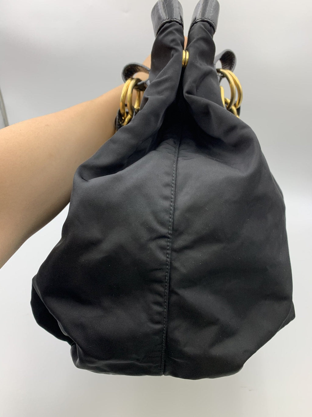 Prada Black Nylon Chain Shoulder Bag - view 5
