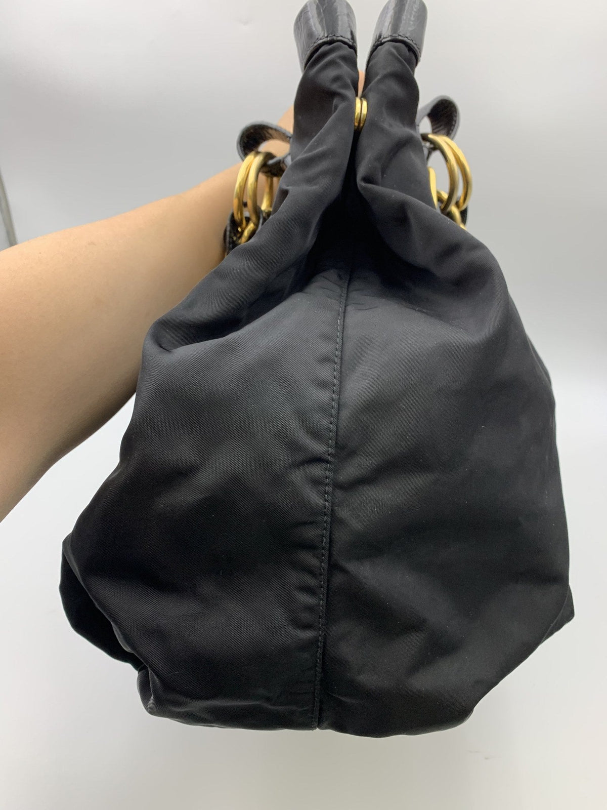 Prada Black Nylon Chain Shoulder Bag - view 5
