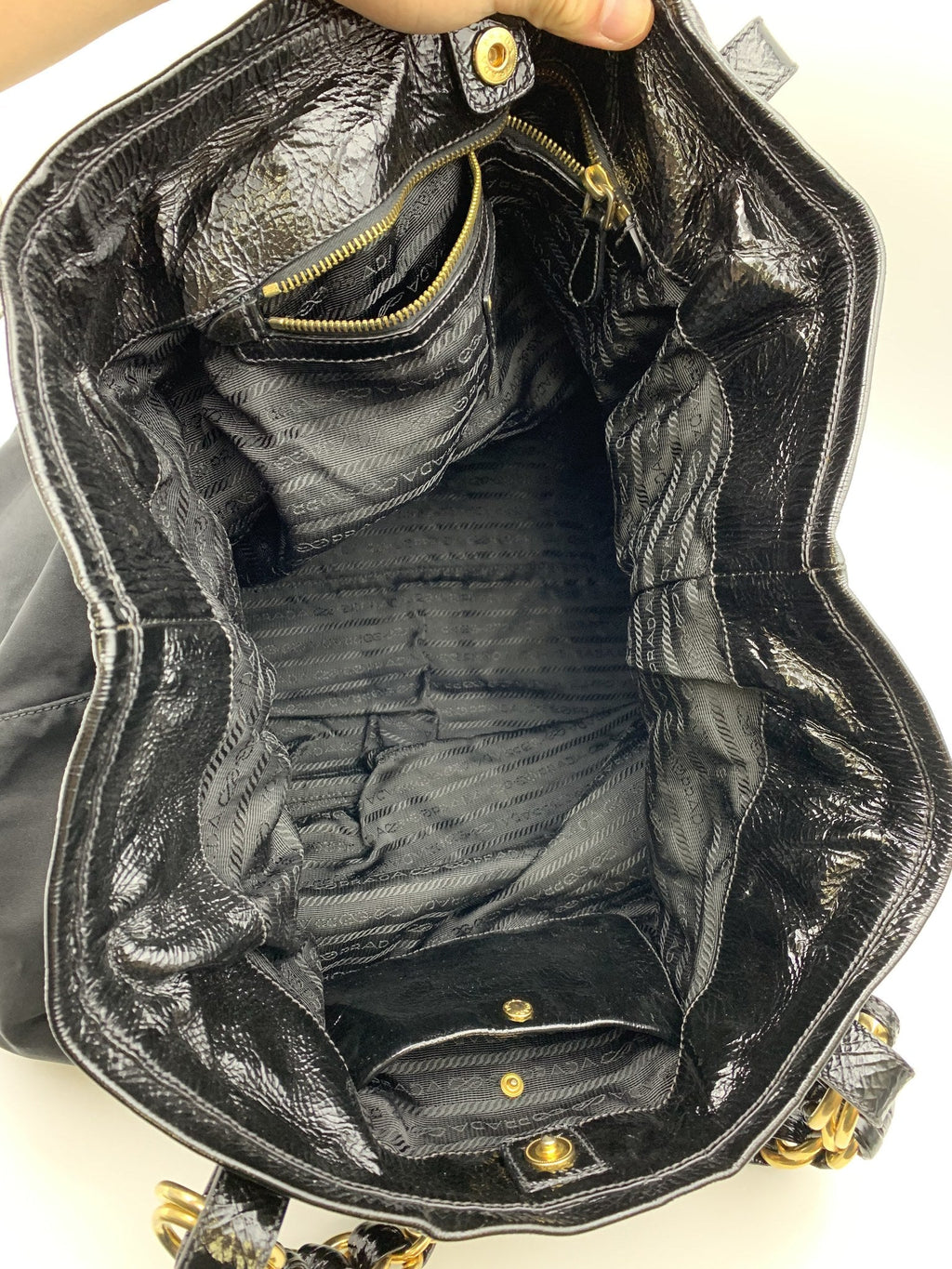 Prada Black Nylon Chain Shoulder Bag - view 6