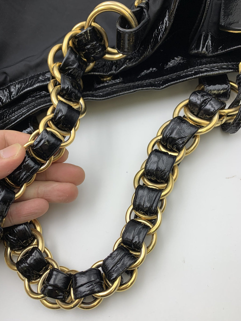 Prada Black Nylon Chain Shoulder Bag - view 9