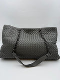 Bottega Veneta Intrecciato Chain Tote, Gray, stock 0197151 – front