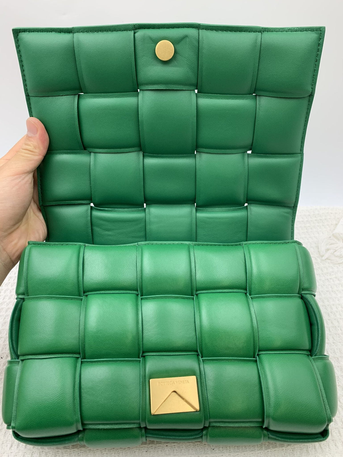Bottega Veneta Padded Cassette Green Leather Bag - view 7 - item 0216041