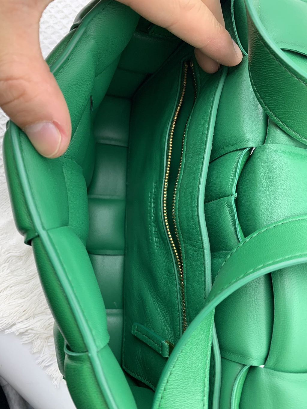 Bottega Veneta Padded Cassette Green Leather Bag - view 9 - item 0216041