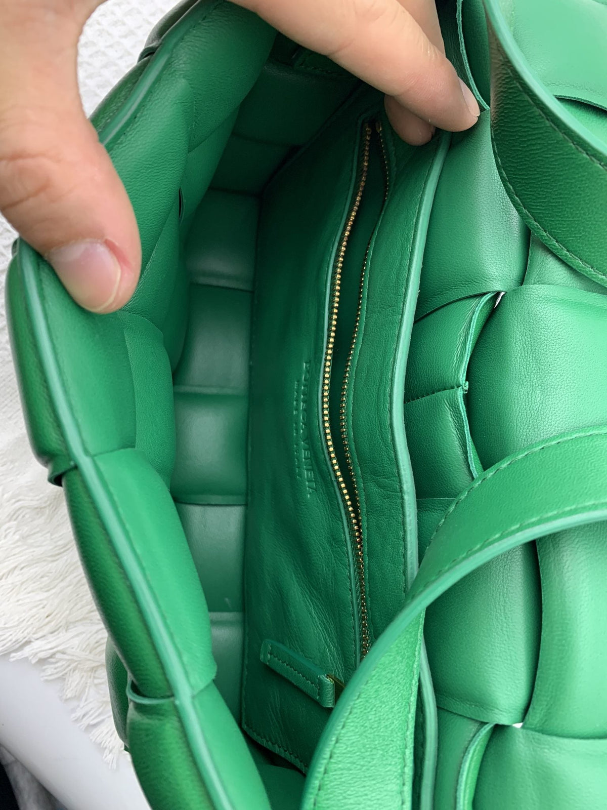Bottega Veneta Padded Cassette Green Leather Bag - view 9 - item 0216041