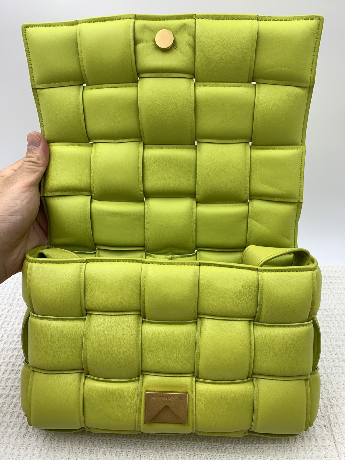 Bottega Veneta Padded Cassette Lime Leather Bag - view 7 - item 0256076