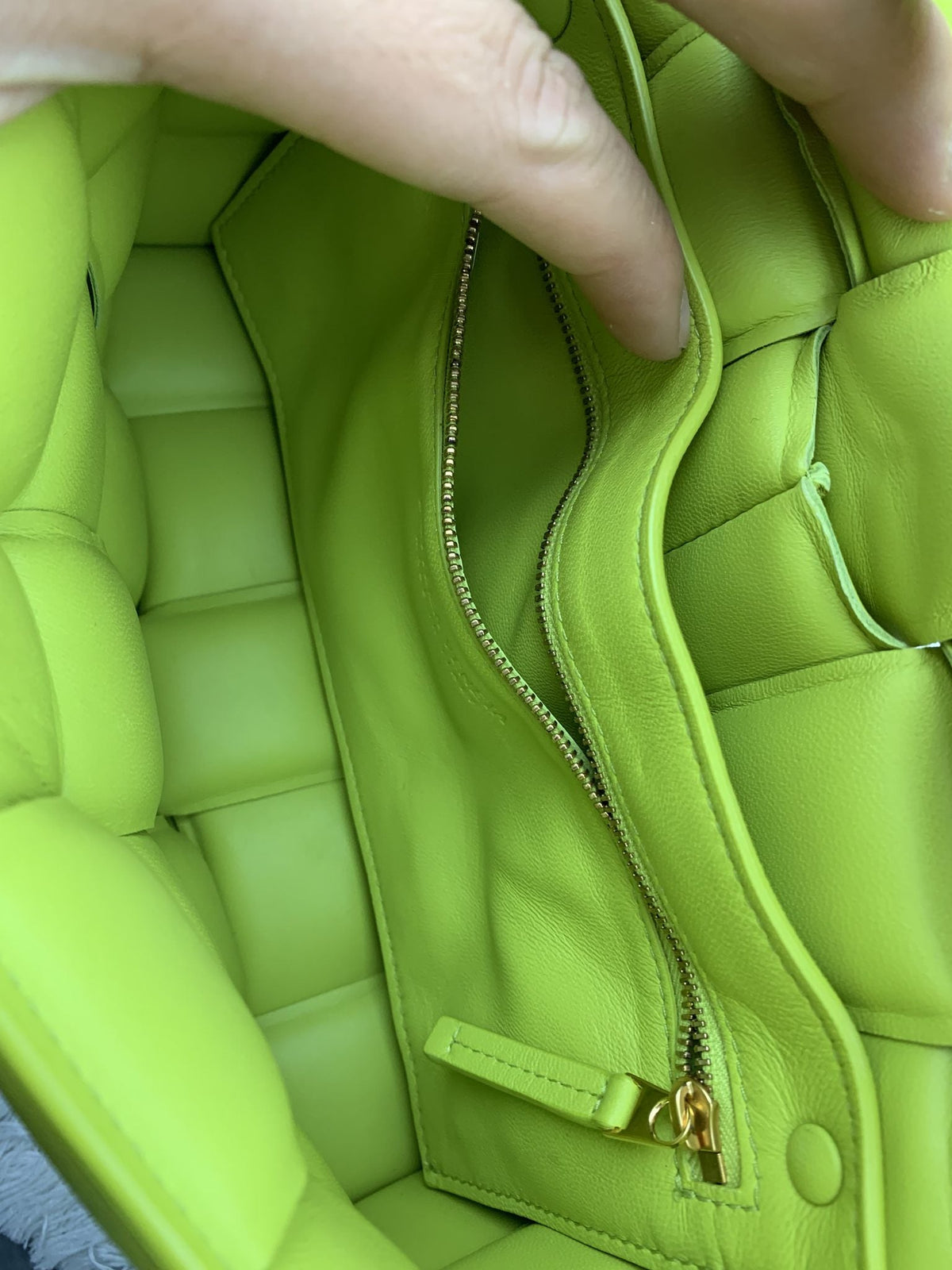 Bottega Veneta Padded Cassette Lime Leather Bag - view 9 - item 0256076