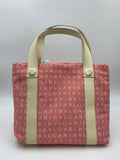 Bvlgari Logomania Tote, Pink and ivory, stock 0197255 – front