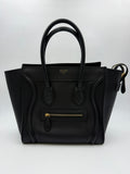 Celine Luggage Tote, Black, stock 0381081 – front