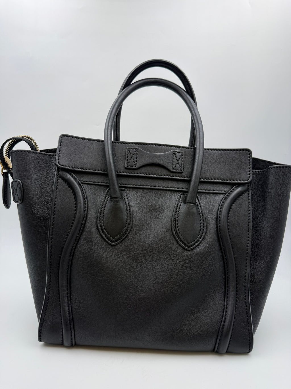 Celine Luggage Tote, Black, stock 0381081 – back