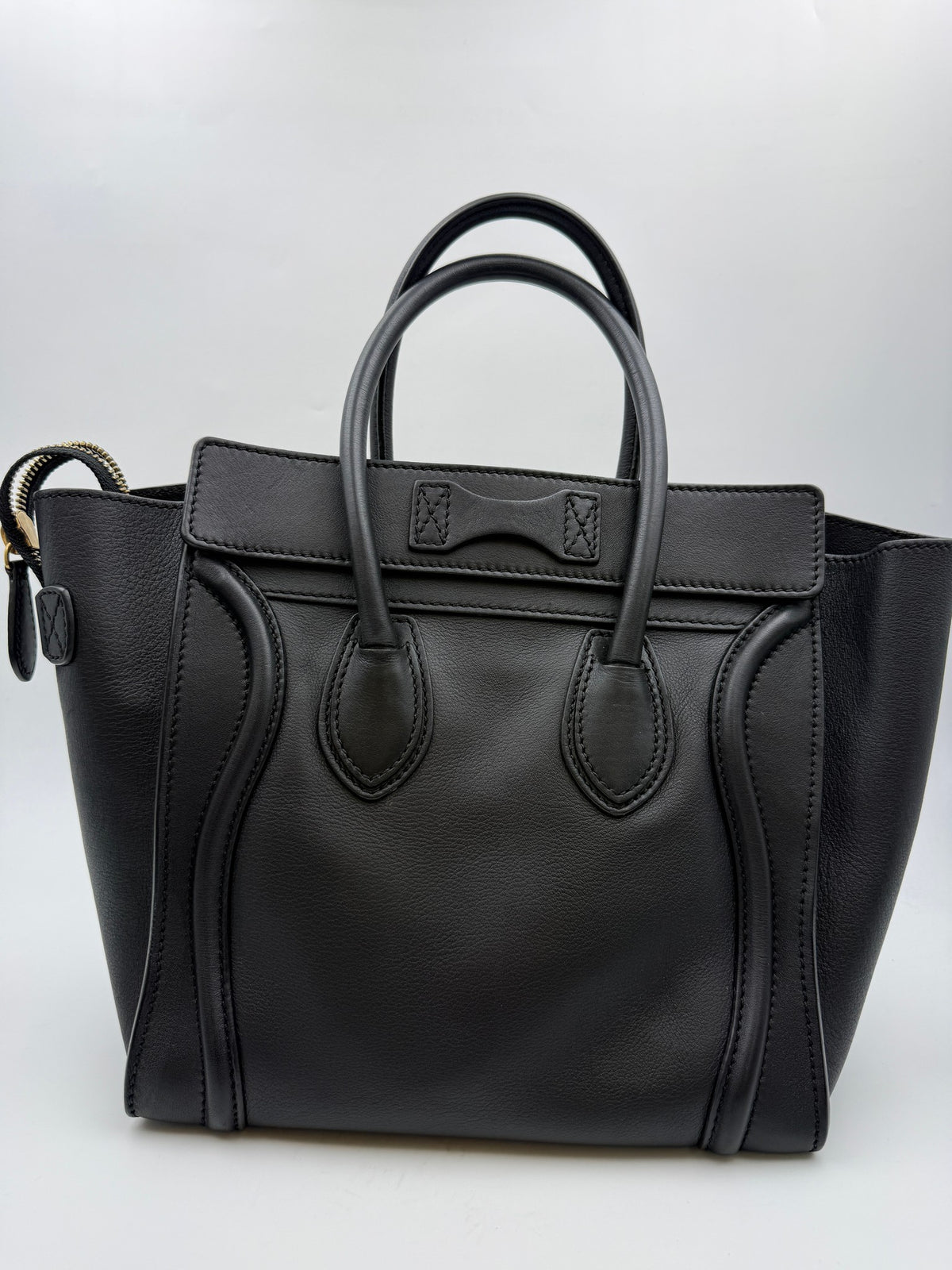 Celine Luggage Tote, Black, stock 0381081 – back