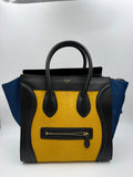 Celine Luggage Tote, Yellow, navy and black, stock 0271128 – front