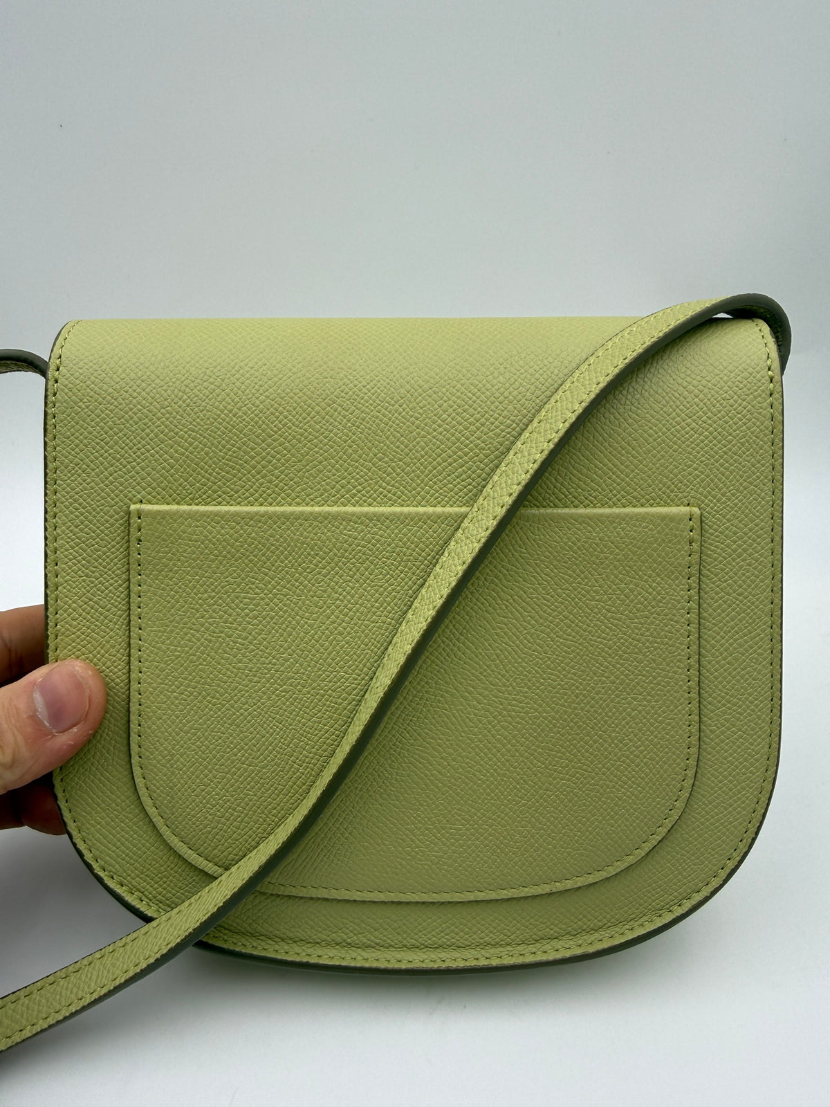 Celine Trotteur Crossbody Bag, Light green, stock 0248975 – back pocket