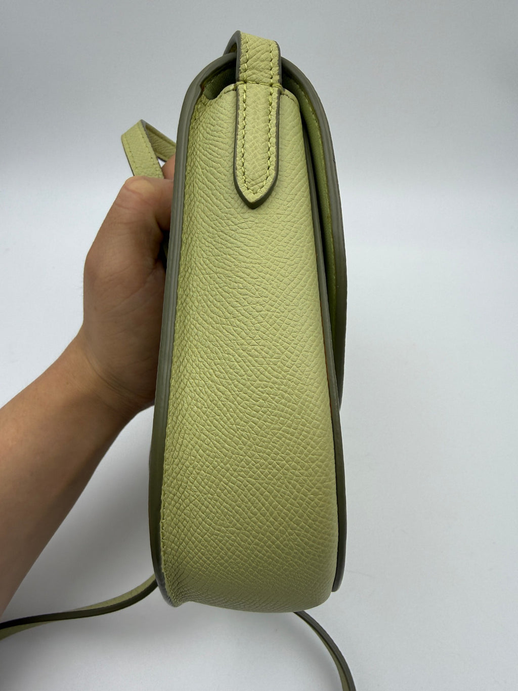 Celine Trotteur Crossbody Bag, Light green, stock 0248975 – right side