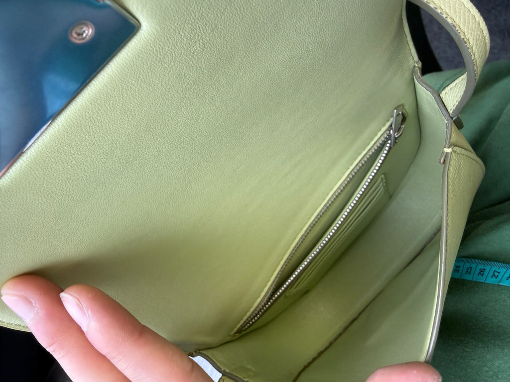 Celine Trotteur Crossbody Bag, Light green, stock 0248975 – interior pocket
