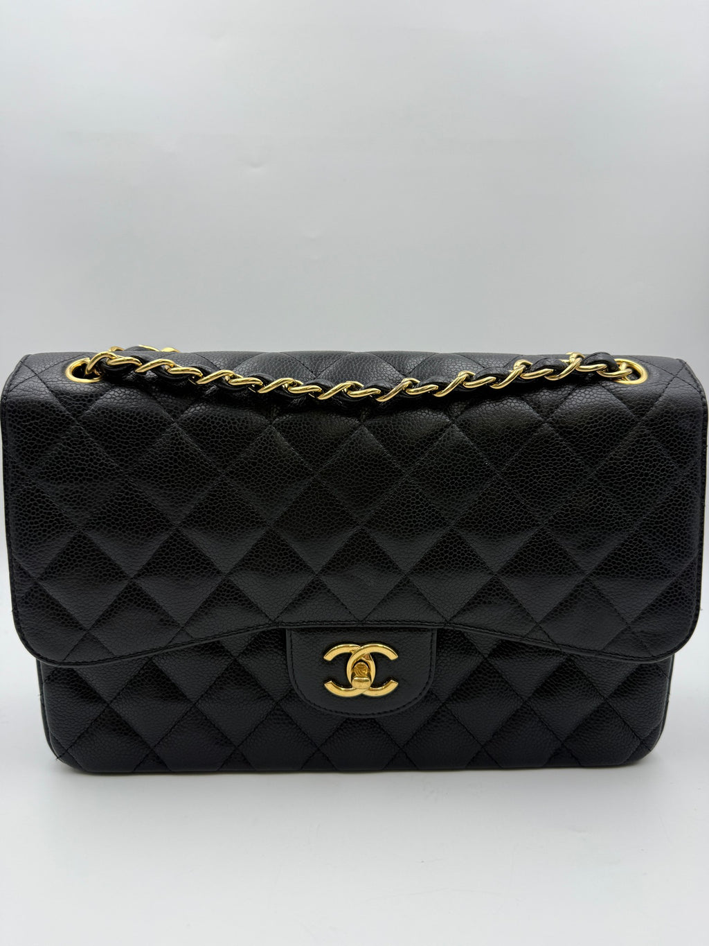 Chanel Classic Double Flap Bag, Black, stock 0077084 – front