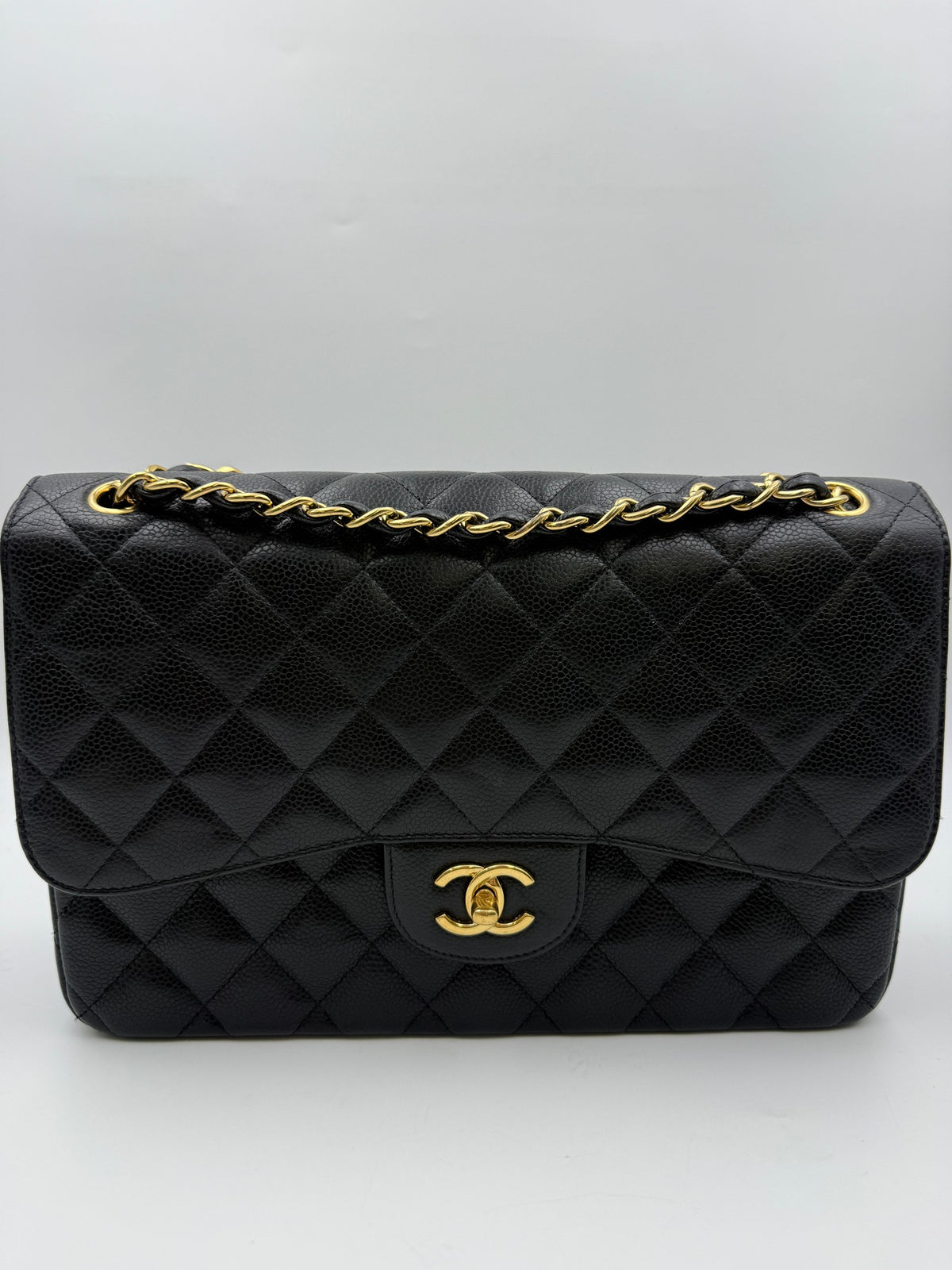 Chanel Classic Double Flap Bag, Black, stock 0077084 – front