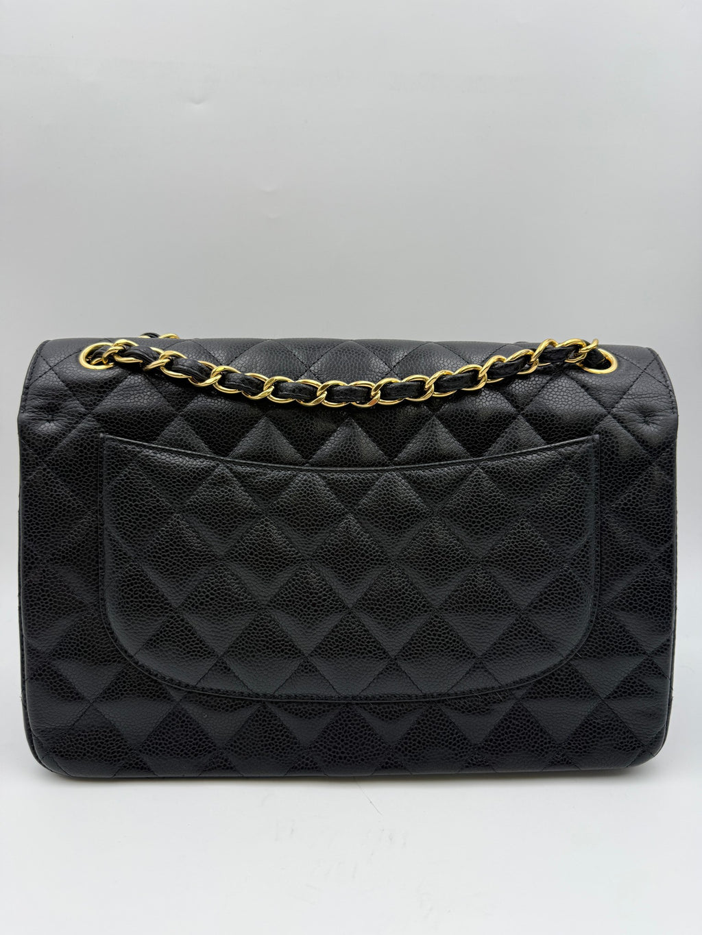 Chanel Classic Double Flap Bag, Black, stock 0077084 – back