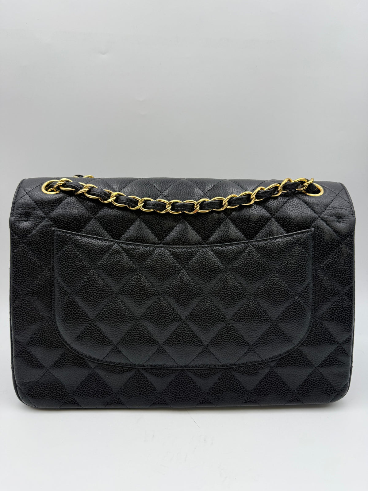 Chanel Classic Double Flap Bag, Black, stock 0077084 – back