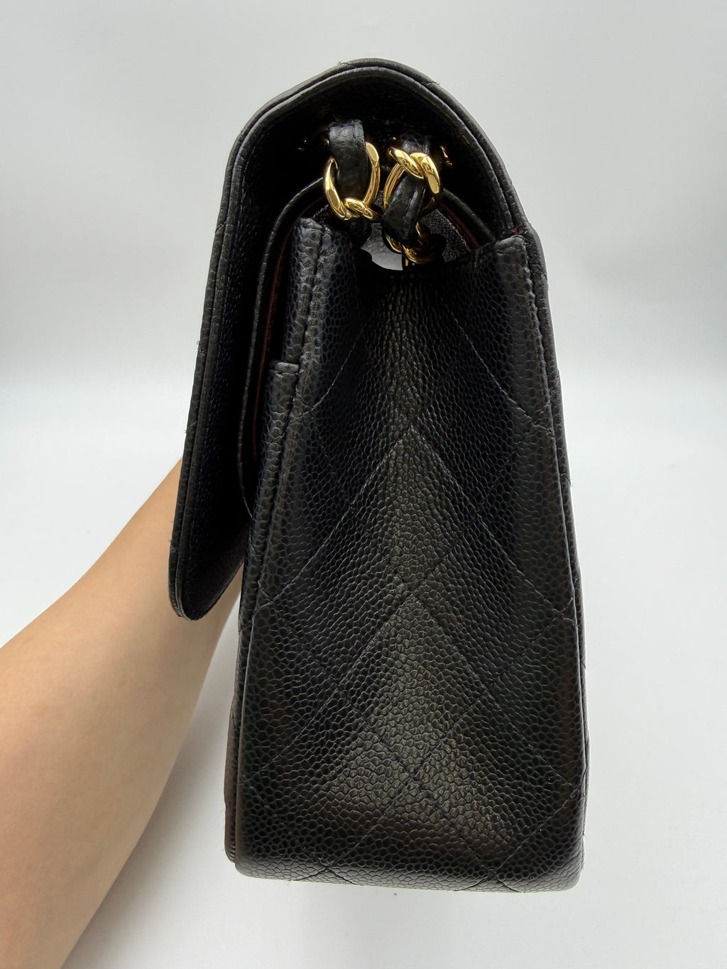 Chanel Classic Double Flap Bag, Black, stock 0077084 – right side