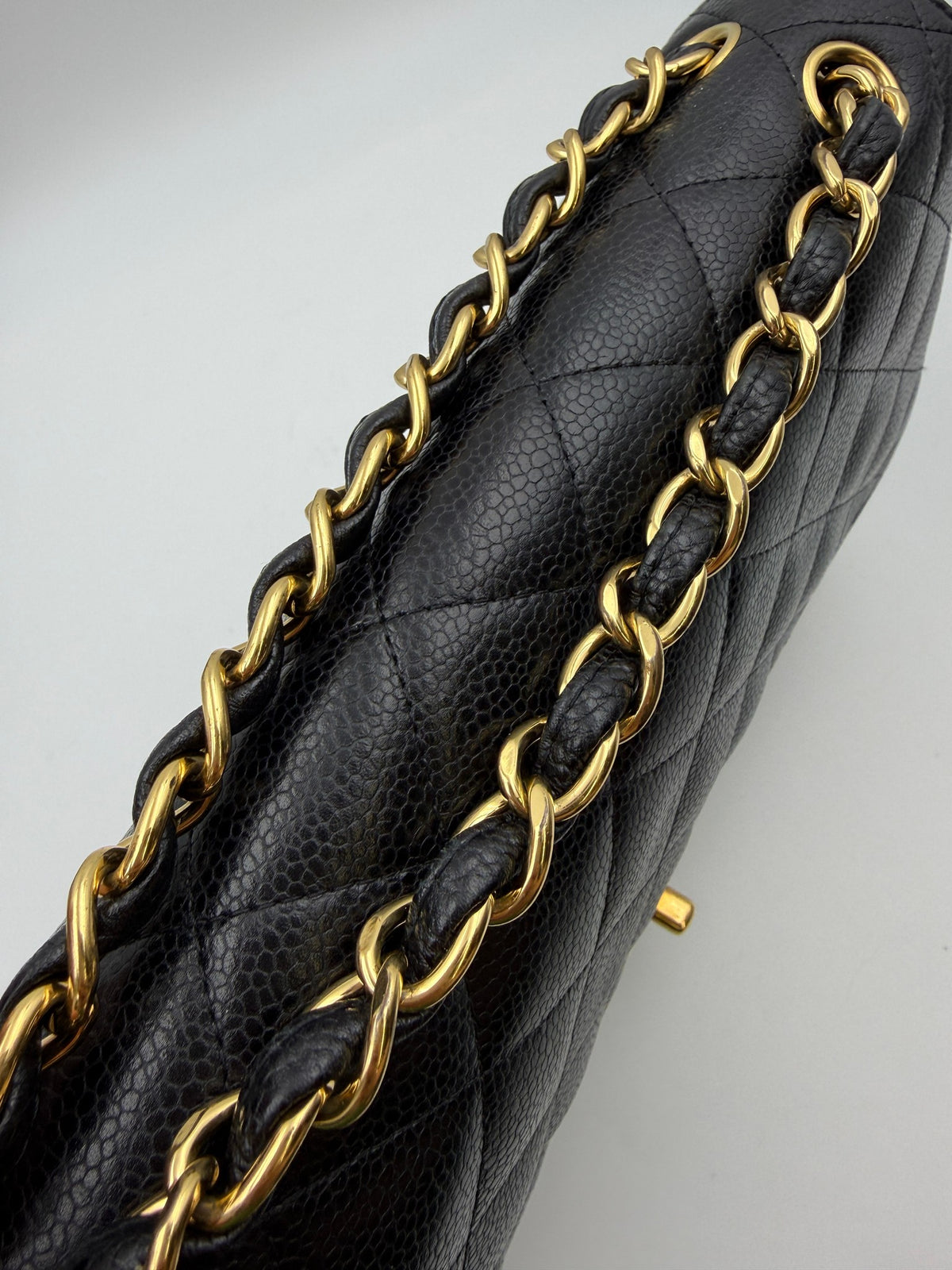 Chanel Classic Double Flap Bag, Black, stock 0077084 – chain strap