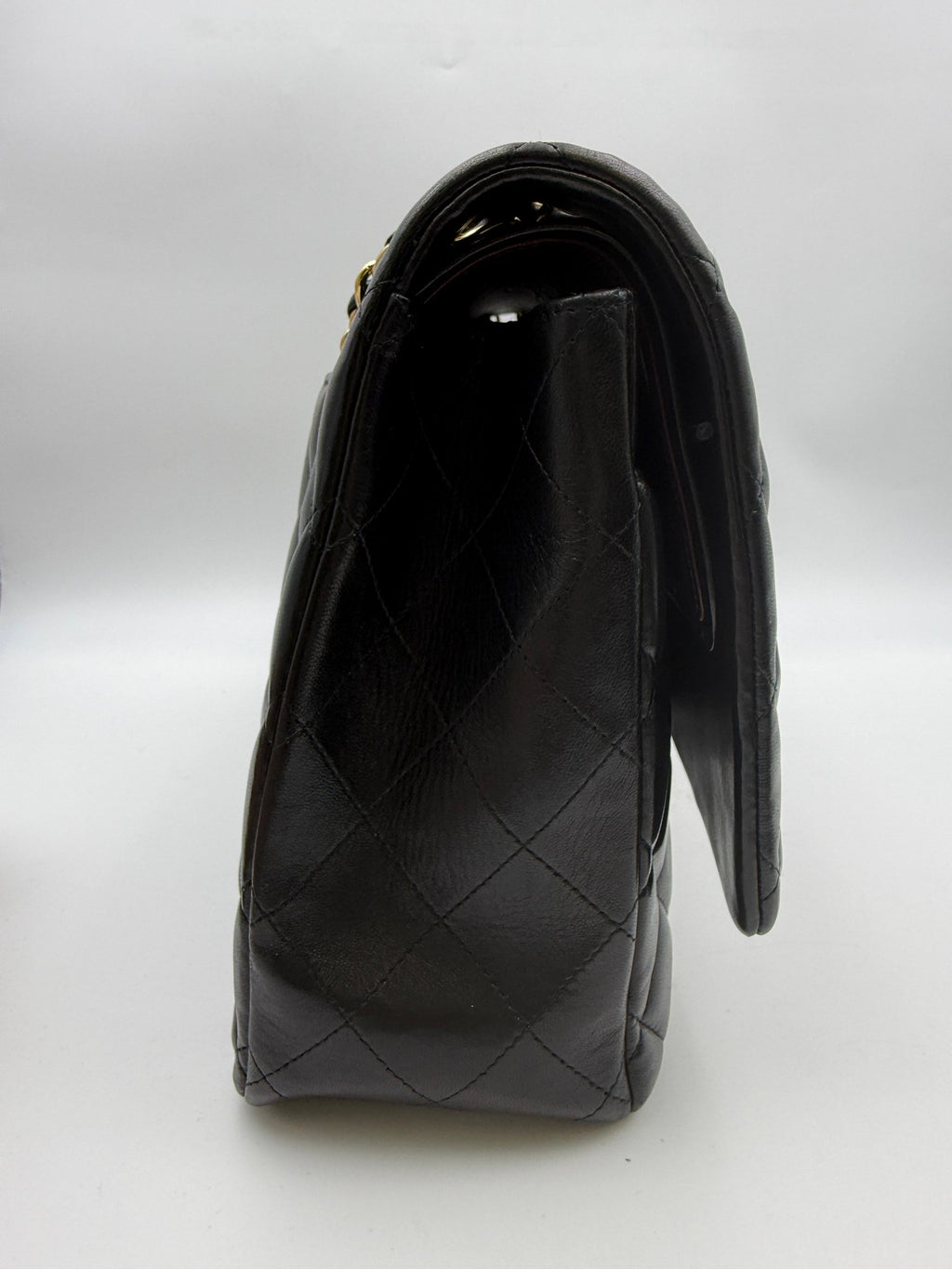 Chanel Classic Double Flap Bag, Black, stock 0257030 – left side