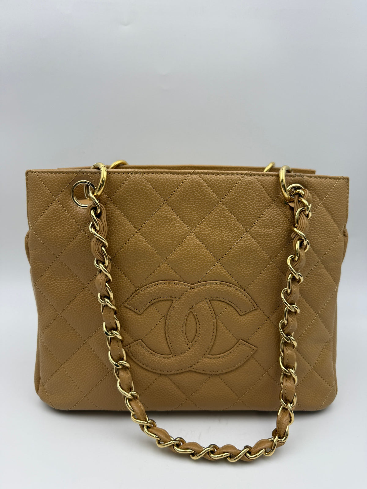 Chanel Petit Timeless Tote, Beige, stock 0271099 – front