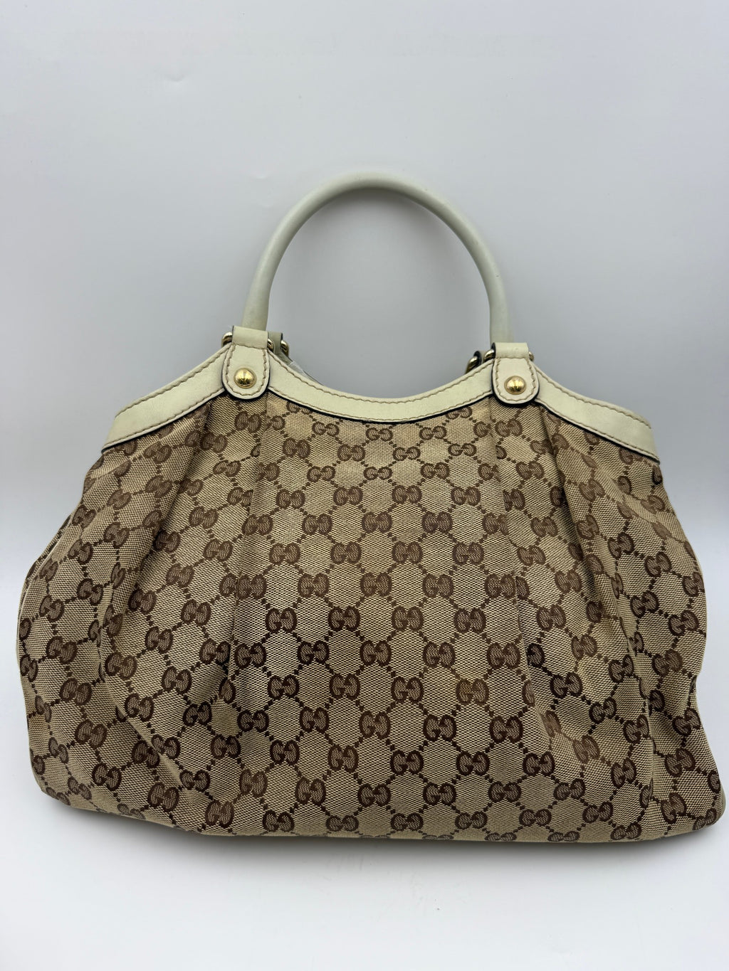 Gucci D-Ring GG Canvas Tote, Beige and ivory, stock 0197008 – back