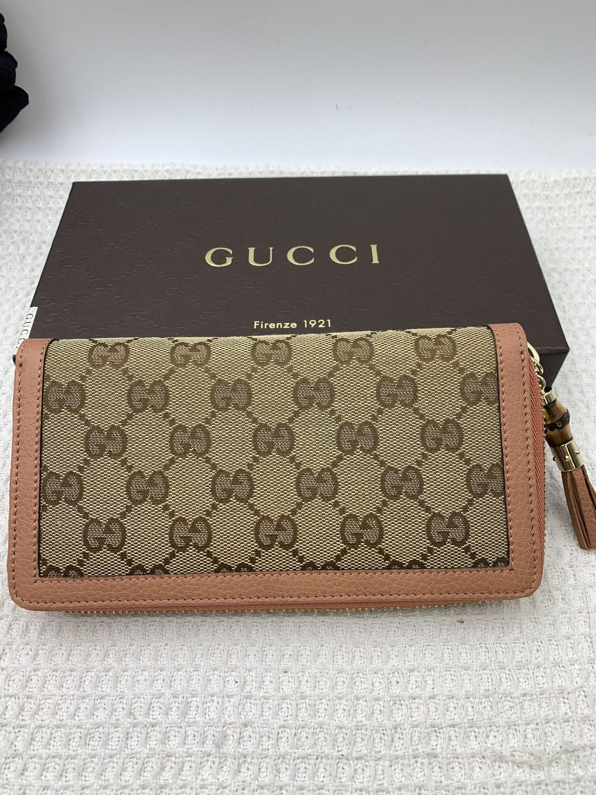 Gucci GG Canvas Bamboo Tassel Zip Wallet - view 1 - item 0143013