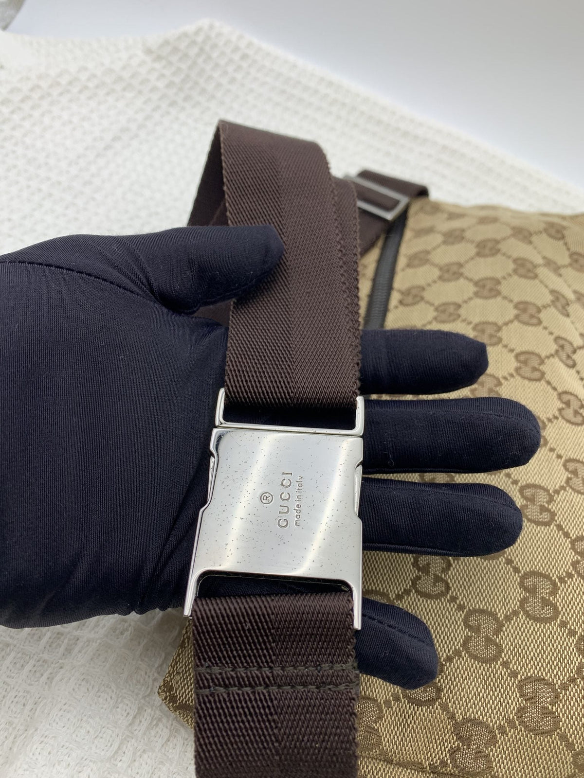 Gucci GG Canvas Brown Web Waist Bag - view 10 - item 0137085