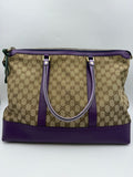 Gucci GG Canvas Tote, Beige and purple, stock 0284004 – front