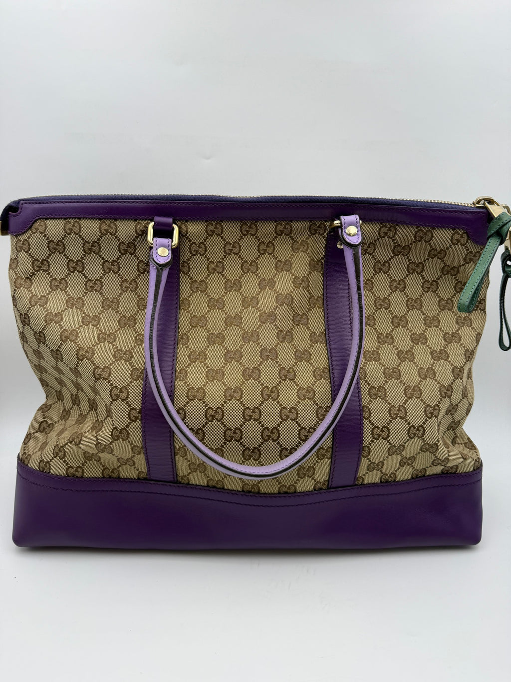 Gucci GG Canvas Tote, Beige and purple, stock 0284004 – back
