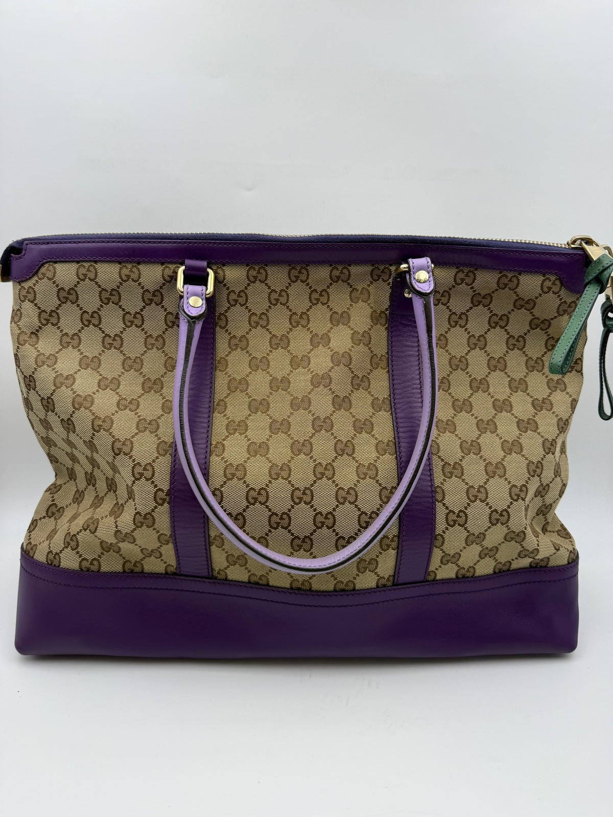 Gucci GG Canvas Tote, Beige and purple, stock 0284004 – back