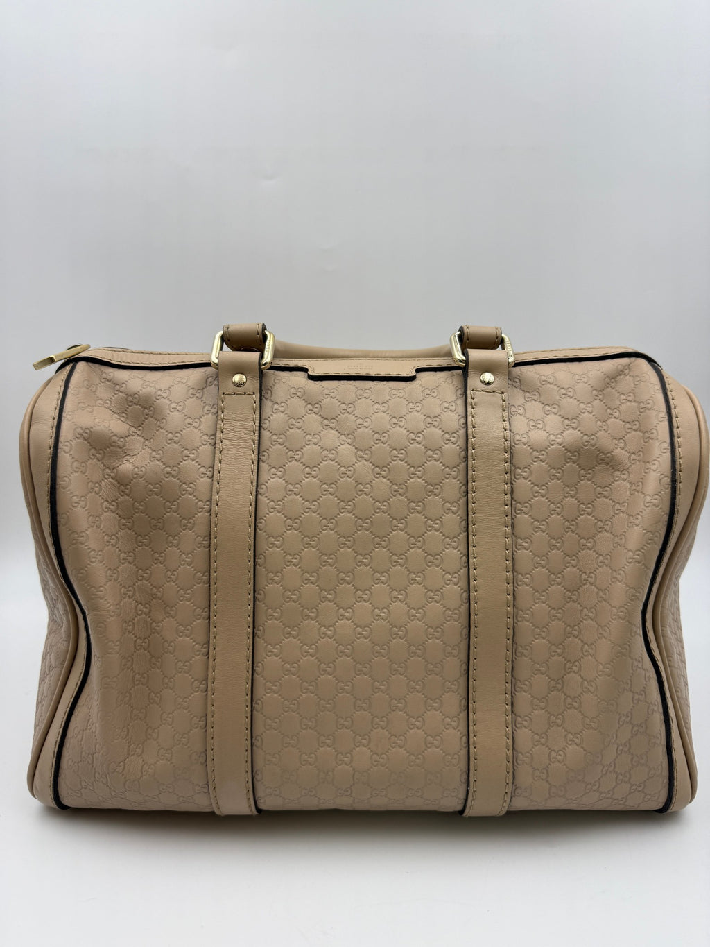 Gucci Microguccissima Boston Bag, Beige, stock 0197154 – front
