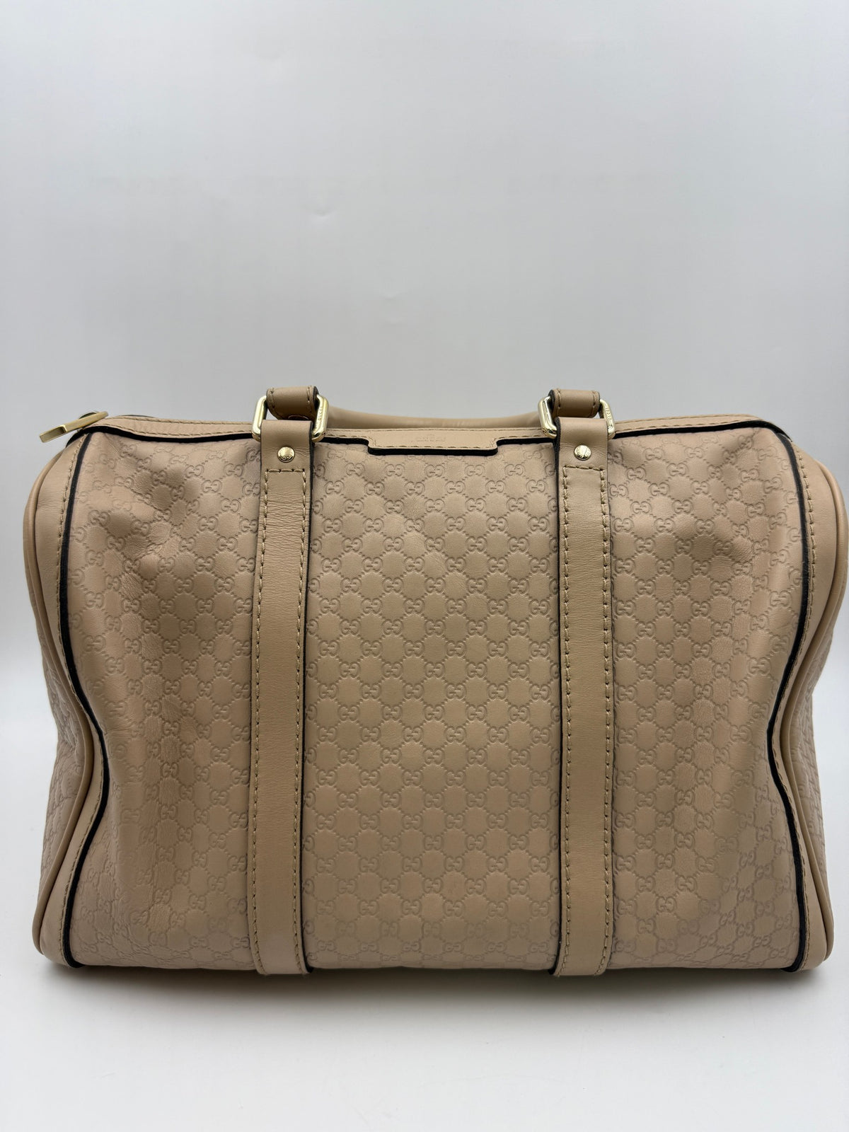 Gucci Microguccissima Boston Bag, Beige, stock 0197154 – front