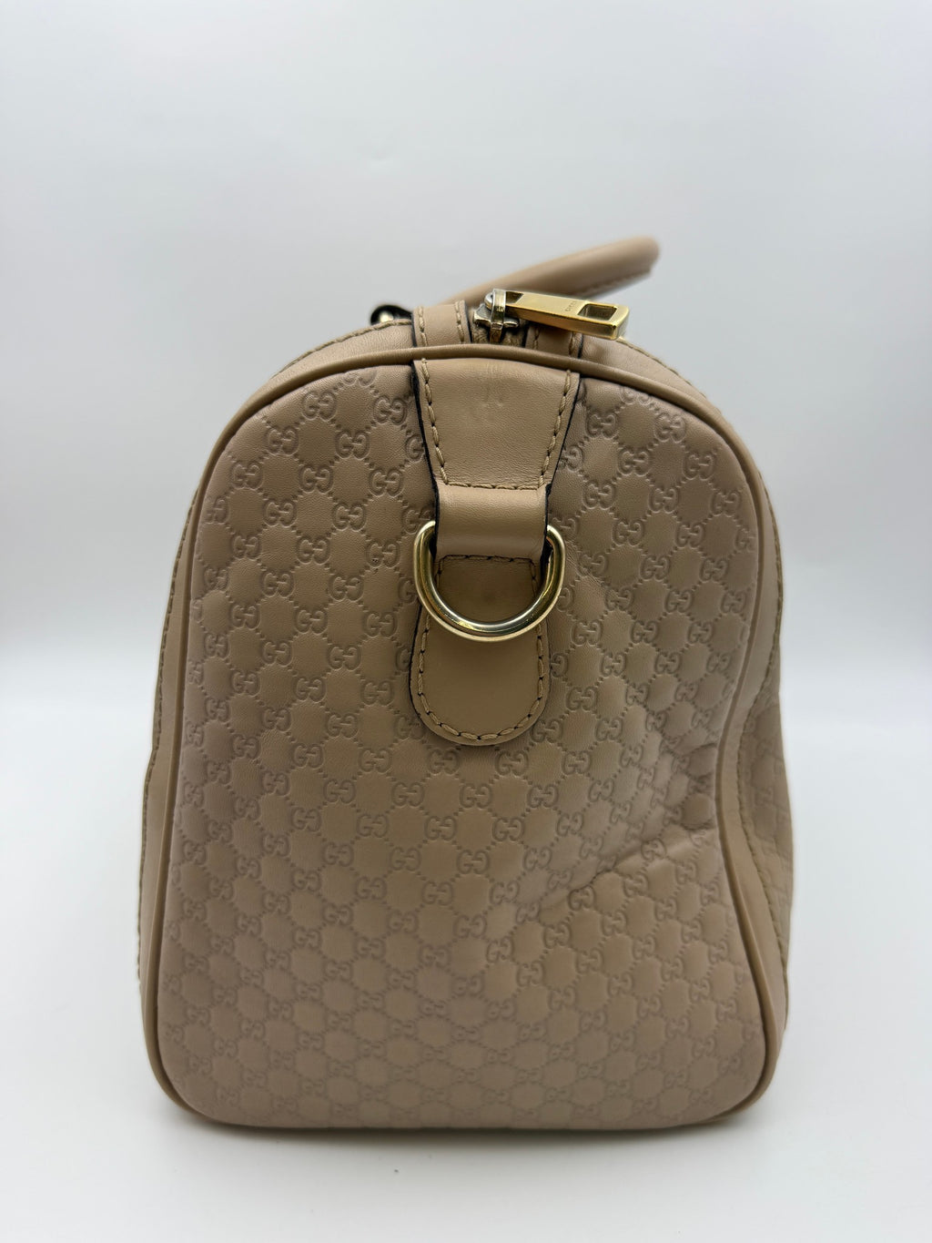 Gucci Microguccissima Boston Bag, Beige, stock 0197154 – left side