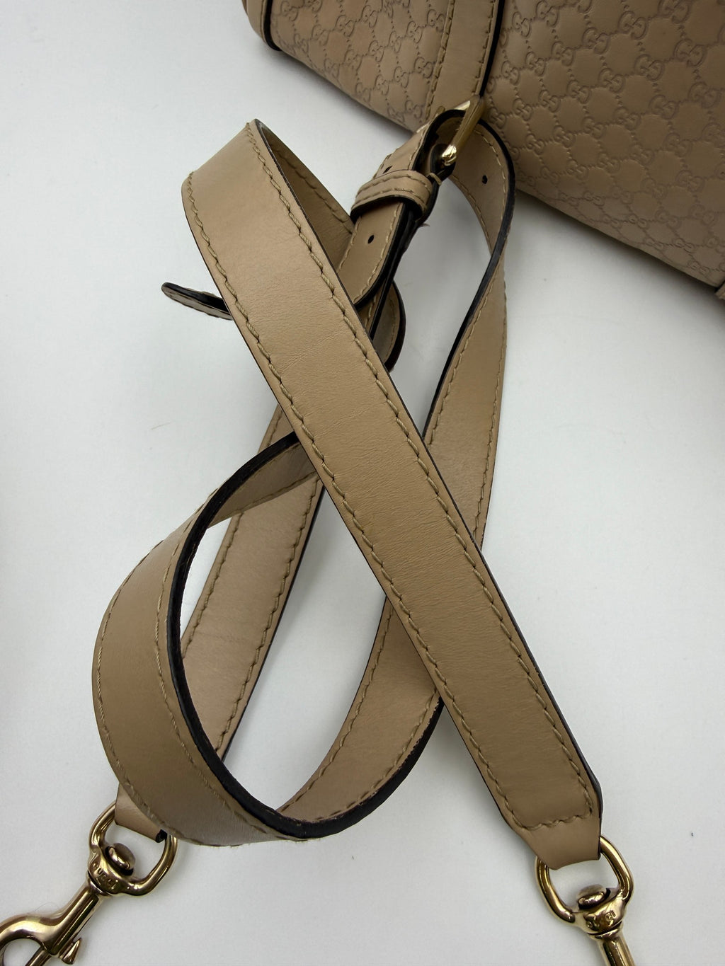 Gucci Microguccissima Boston Bag, Beige, stock 0197154 – detachable strap