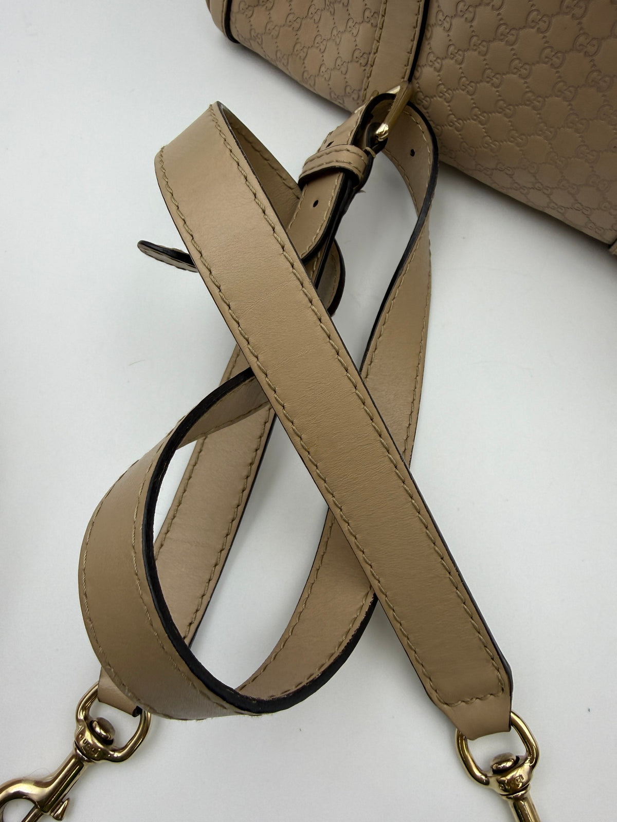 Gucci Microguccissima Boston Bag, Beige, stock 0197154 – detachable strap