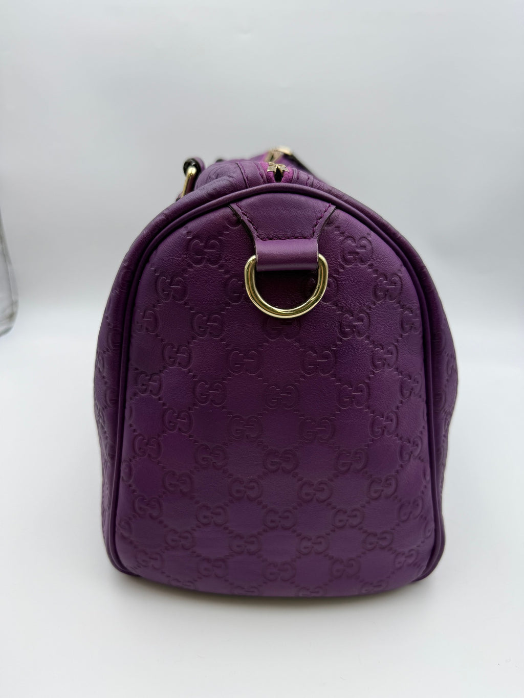 Gucci Microguccissima Boston Bag, Purple, stock 0197010 – left side