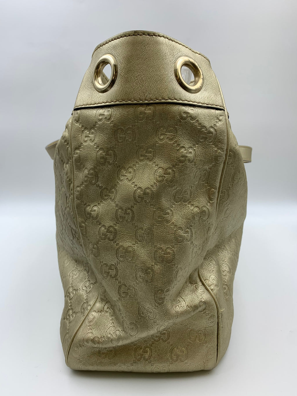 Gucci Positano Guccissima Tote, Metallic gold, stock 0197123 – left side