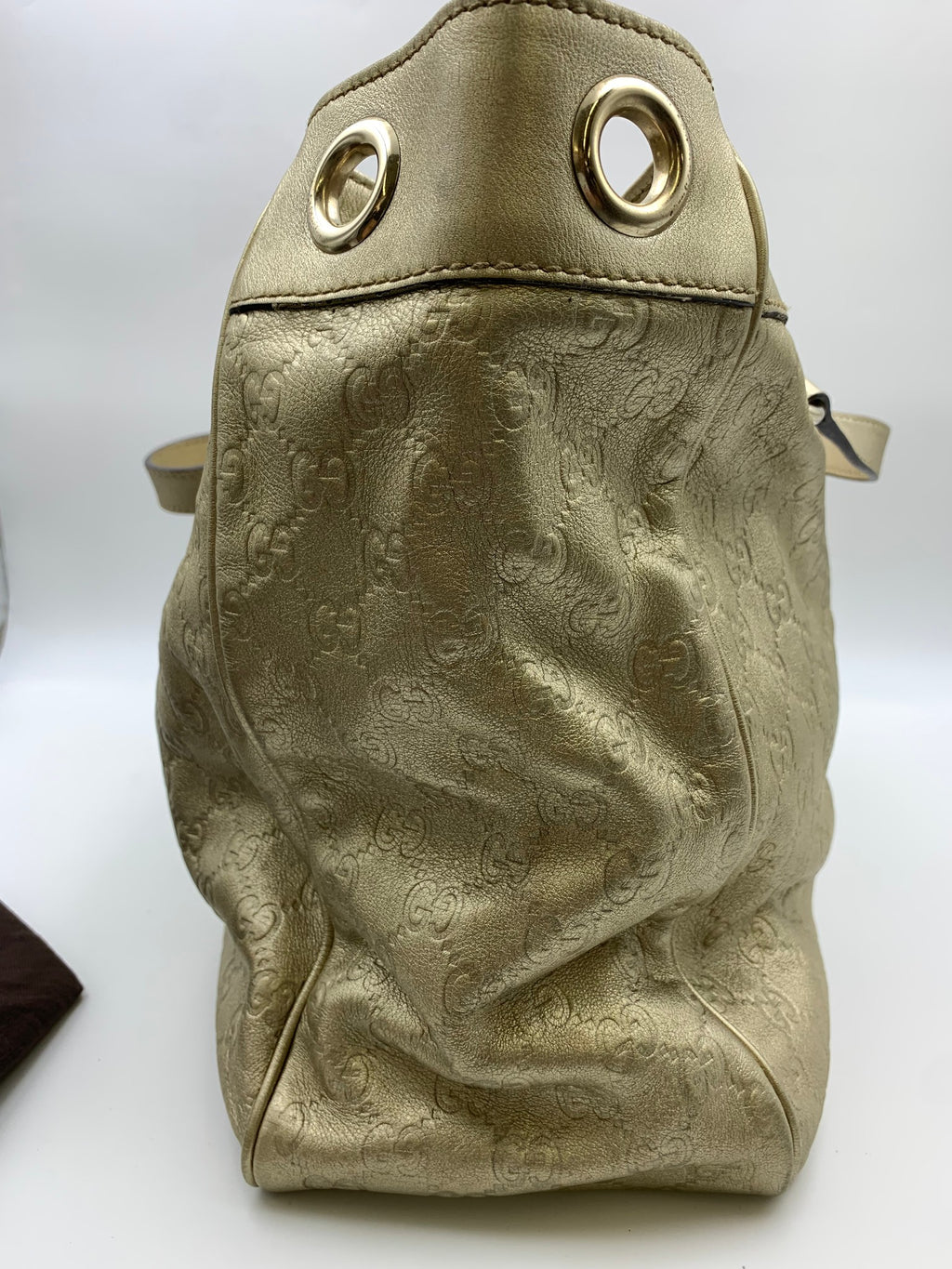 Gucci Positano Guccissima Tote, Metallic gold, stock 0197123 – right side